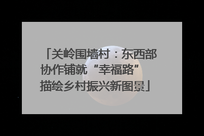 关岭围墙村：东西部协作铺就“幸福路” 描绘乡村振兴新图景
