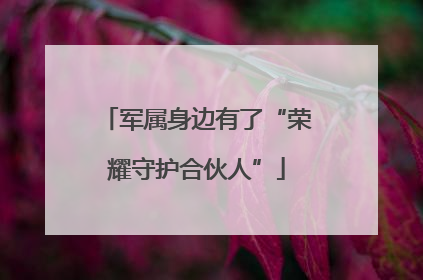 军属身边有了“荣耀守护合伙人”