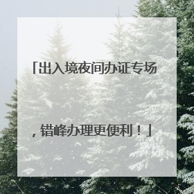 出入境夜间办证专场，错峰办理更便利！