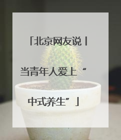 北京网友说丨当青年人爱上“中式养生”