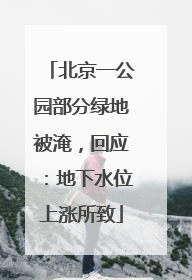 北京一公园部分绿地被淹，回应：地下水位上涨所致