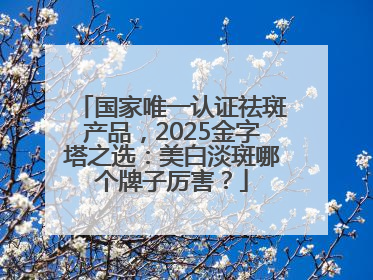 国家唯一认证祛斑产品，2025金字塔之选：美白淡斑哪个牌子厉害？