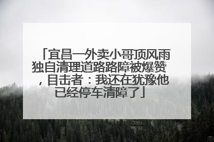 宜昌一外卖小哥顶风雨独自清理道路路障被爆赞，目击者：我还在犹豫他已经停车清障了