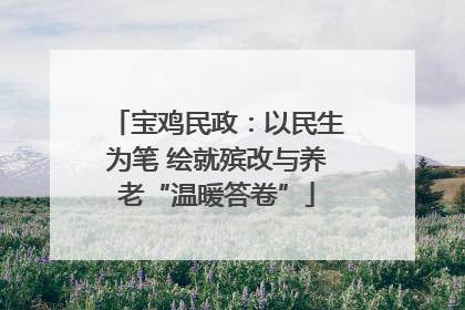 宝鸡民政：以民生为笔 绘就殡改与养老“温暖答卷”
