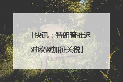 快讯：特朗普推迟对欧盟加征关税