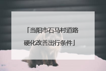 当阳市石马村道路硬化改善出行条件