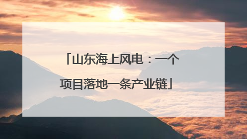 山东海上风电：一个项目落地一条产业链
