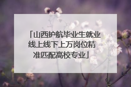 山西护航毕业生就业 线上线下上万岗位精准匹配高校专业