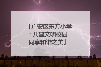 广安区东方小学：共建文明校园 同享和谐之美