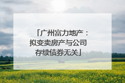 广州富力地产：拟变卖房产与公司存续债券无关