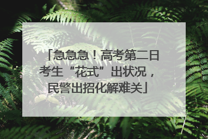 急急急！高考第二日考生“花式”出状况，民警出招化解难关