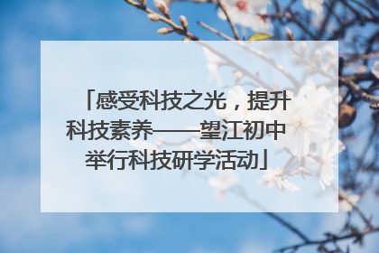 感受科技之光，提升科技素养——望江初中举行科技研学活动