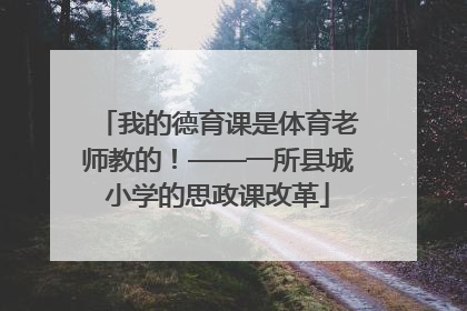 我的德育课是体育老师教的！——一所县城小学的思政课改革
