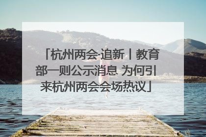 杭州两会·追新丨教育部一则公示消息 为何引来杭州两会会场热议
