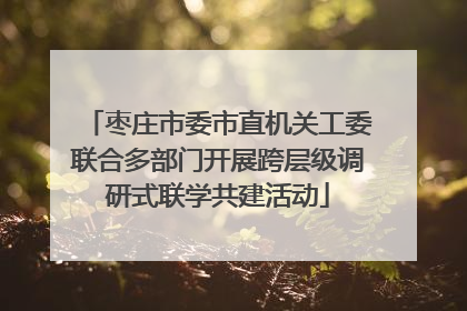 枣庄市委市直机关工委联合多部门开展跨层级调研式联学共建活动