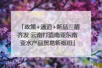 政策+通道+新品三箭齐发 云南打造南亚东南亚水产品贸易新枢纽