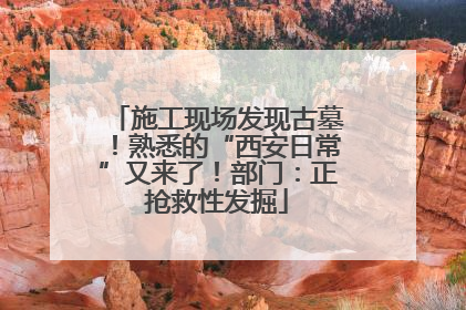 施工现场发现古墓！熟悉的“西安日常”又来了！部门：正抢救性发掘