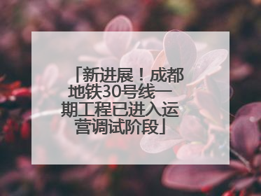 新进展！成都地铁30号线一期工程已进入运营调试阶段