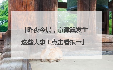 昨夜今晨，京津冀发生这些大事！点击看报→