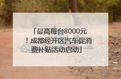 最高每台8000元！成都经开区汽车促消费补贴活动启动