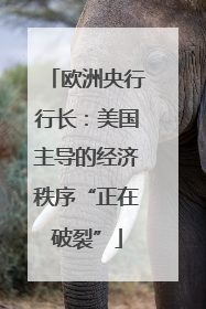 欧洲央行行长：美国主导的经济秩序“正在破裂”