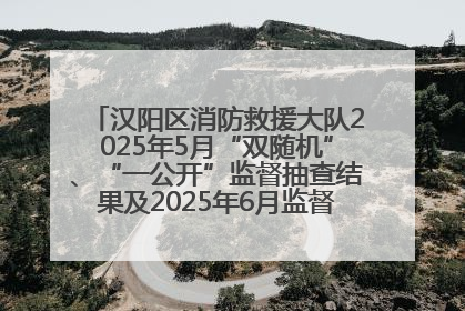 汉阳区消防救援大队2025年5月“双随机”、“一公开”监督抽查结果及2025年6月监督抽查任务公示
