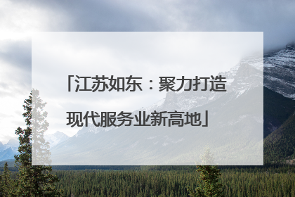 江苏如东：聚力打造现代服务业新高地