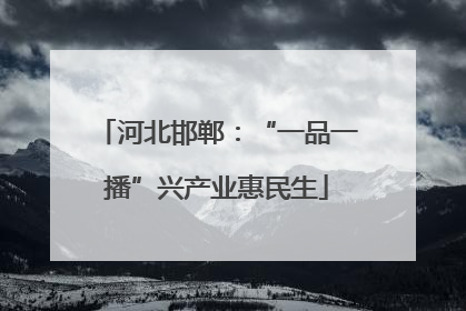 河北邯郸：“一品一播”兴产业惠民生