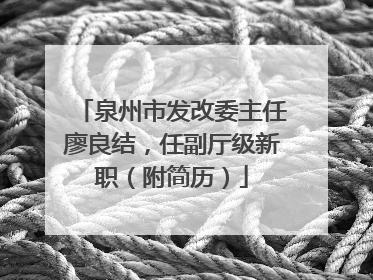 泉州市发改委主任廖良结，任副厅级新职（附简历）