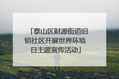 泰山区财源街道旧镇社区开展世界环境日主题宣传活动