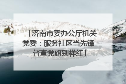济南市委办公厅机关党委：服务社区当先锋 督查党旗别样红