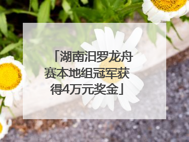 湖南汨罗龙舟赛本地组冠军获得4万元奖金