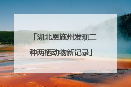 湖北恩施州发现三种两栖动物新记录
