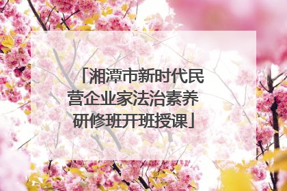 湘潭市新时代民营企业家法治素养研修班开班授课