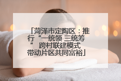 菏泽市定陶区：推行“一统领 三统筹” 跨村联建模式 带动片区共同富裕
