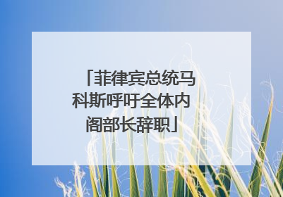 菲律宾总统马科斯呼吁全体内阁部长辞职