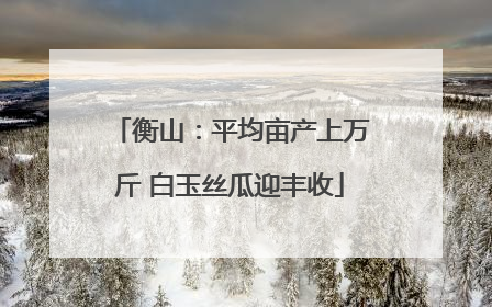 衡山：平均亩产上万斤 白玉丝瓜迎丰收
