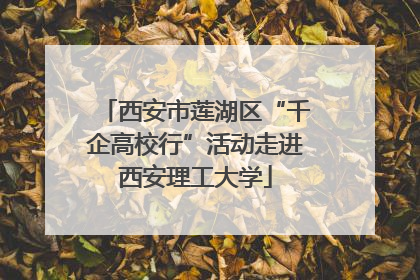 西安市莲湖区“千企高校行”活动走进西安理工大学