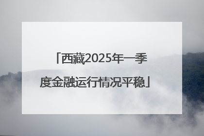 西藏2025年一季度金融运行情况平稳