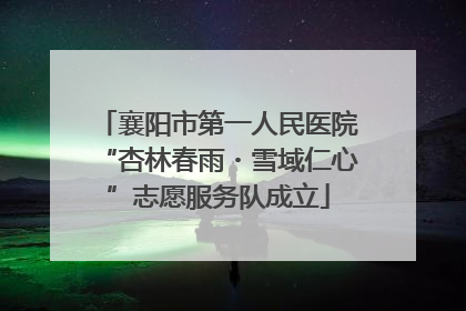 襄阳市第一人民医院“杏林春雨・雪域仁心”志愿服务队成立