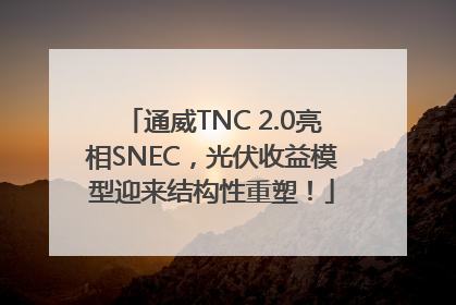 通威TNC 2.0亮相SNEC，光伏收益模型迎来结构性重塑！