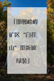 邯郸峰峰矿区“白茬山”重新披绿装