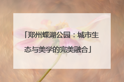 郑州蝶湖公园：城市生态与美学的完美融合