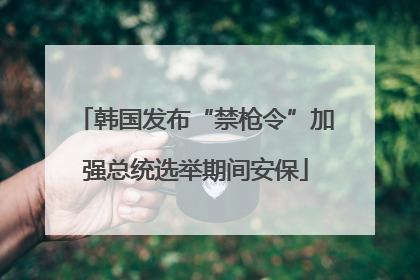 韩国发布“禁枪令”加强总统选举期间安保