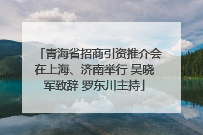 青海省招商引资推介会在上海、济南举行 吴晓军致辞 罗东川主持