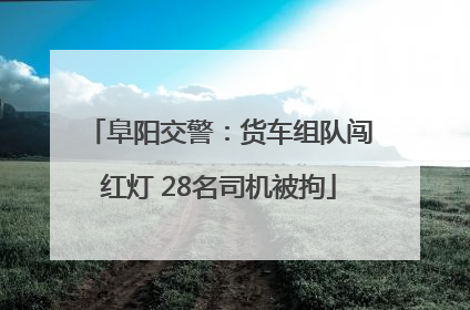阜阳交警：货车组队闯红灯 28名司机被拘