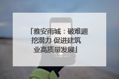 雅安雨城：破难题 挖潜力 促进建筑业高质量发展