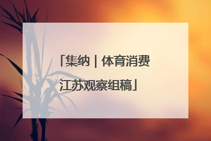 集纳｜体育消费江苏观察组稿