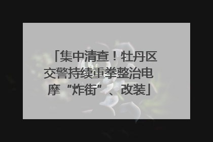 集中清查！牡丹区交警持续重拳整治电摩“炸街”、改装