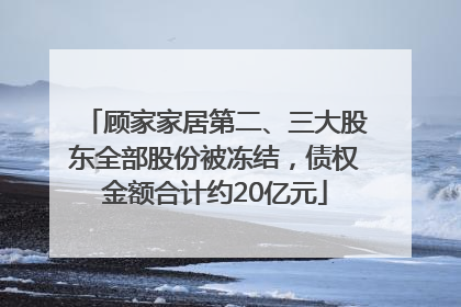顾家家居第二、三大股东全部股份被冻结，债权金额合计约20亿元